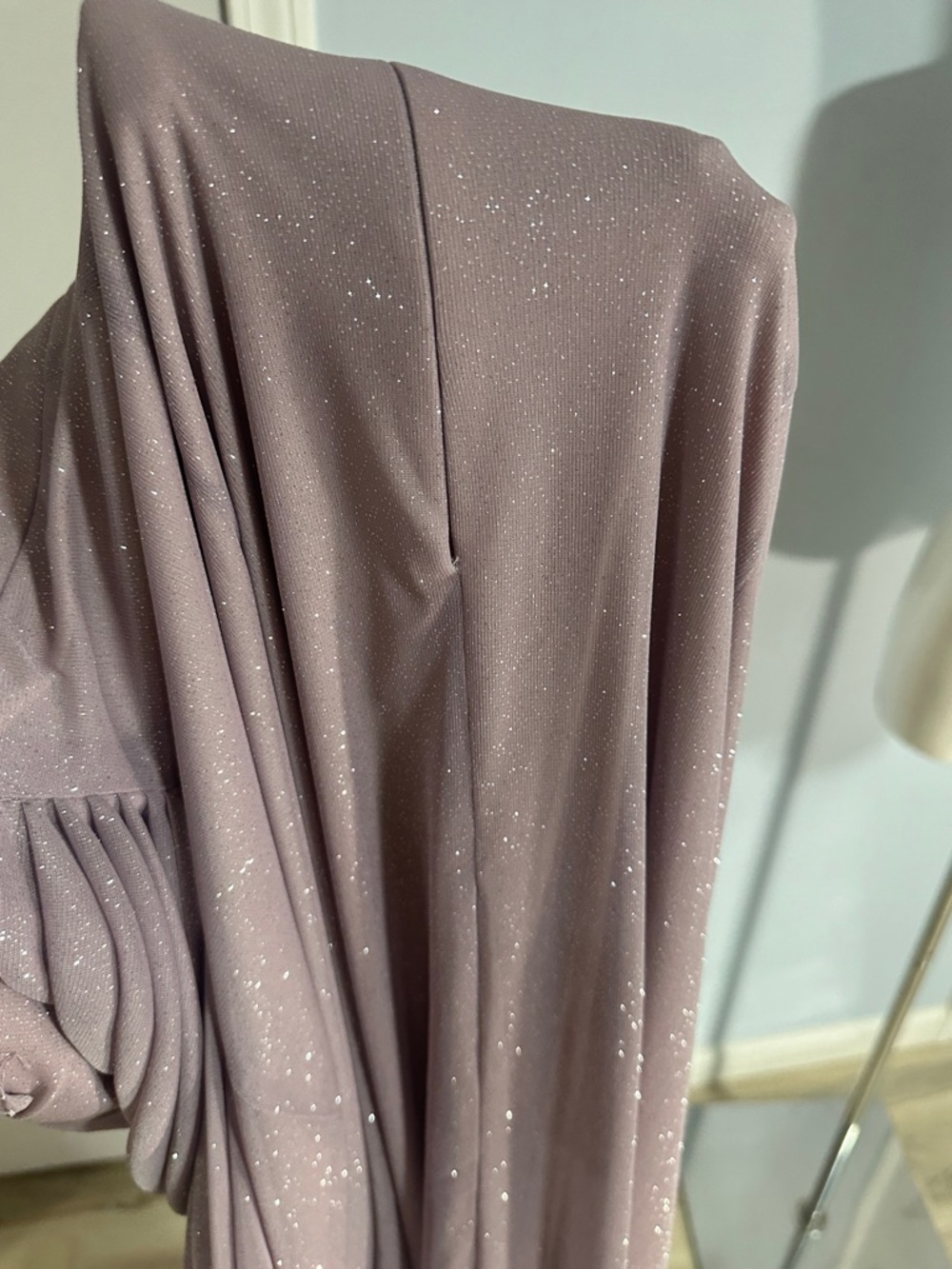 Alex Evenings Mauve Glitter Sheer Overlay Maxi Dress - Picture 11 of 12